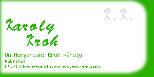 karoly kroh business card